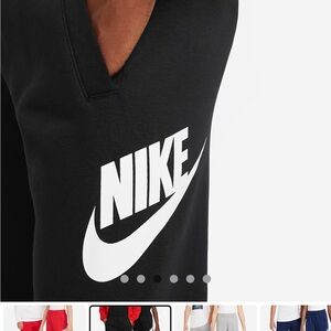 Nike Black Club Fleece Big Kids Joggers with White Logo